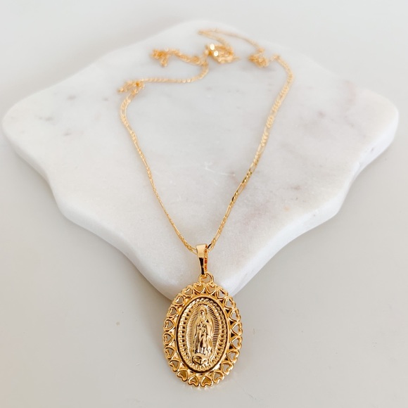 🎉HP🎉Virgin Mary Necklace | 24k Gold Filled - Picture 6 of 9